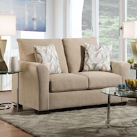 Casual Loveseat with Flared Arms