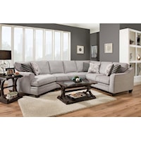 Transitional 3-Piece Sectional with Left-Facing Cuddler