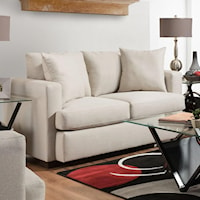 Casual Contemporary Loveseat with Track Arms