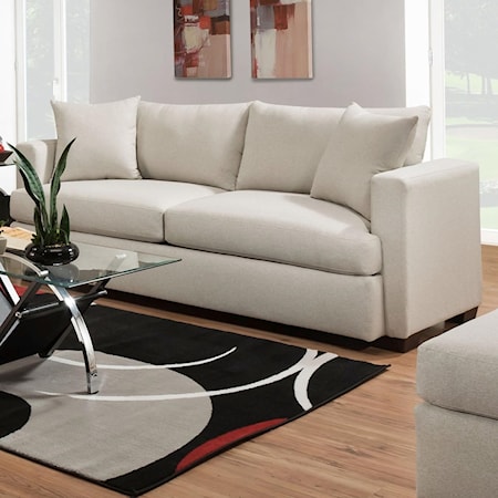 Casual Contemporary Sofa with Track Arms