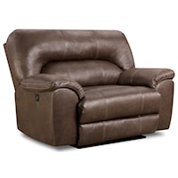 Casual Recliner with Wide Seat