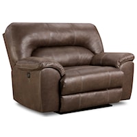 Casual Power Recliner with Wide Seat