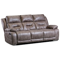 Casual Reclining Sofa with Pillow Arms