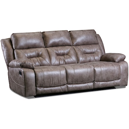 Casual Reclining Sofa with Pillow Arms
