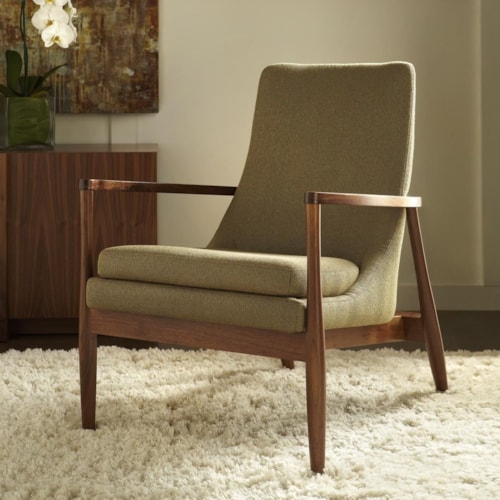 Contemporary Exposed Wood Accent Chair
