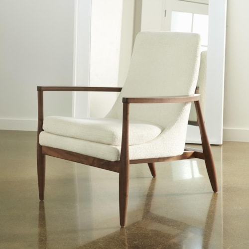 Contemporary Exposed Wood Accent Chair