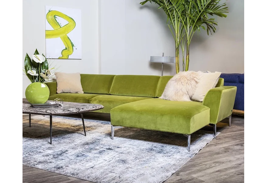 Adriana Sofa with Chaise by American Leather at Sprintz Furniture