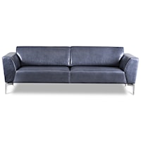 Contemporary Two-Seat Sofa with Metal Legs