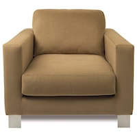 Contemporary Upholstered Chair with Metal Legs