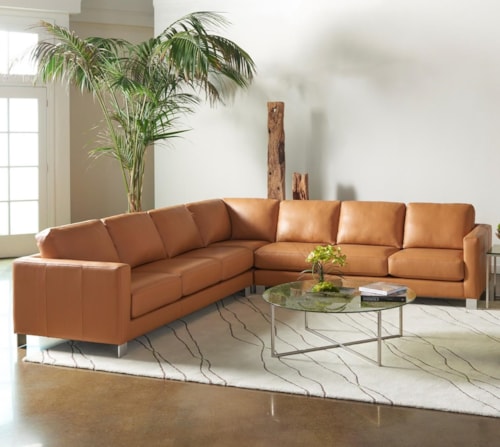 Contemporary Corner Sectional with Metal Legs
