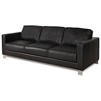 Contemporary Sofa with Aluminum Legs
