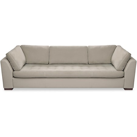 Casual Sofa with Buttonless Tufted Bench Seat