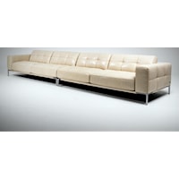 Contemporary 4-Seat Sofa with Metal Legs