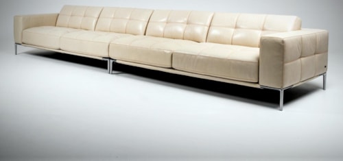 Contemporary 4-Seat Sofa with Metal Legs