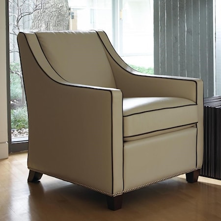 Contemporary Accent Chair with Wood Feet