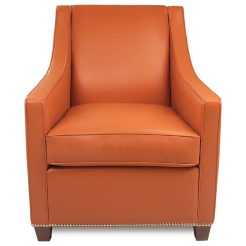Contemporary Accent Chair with Wood Feet