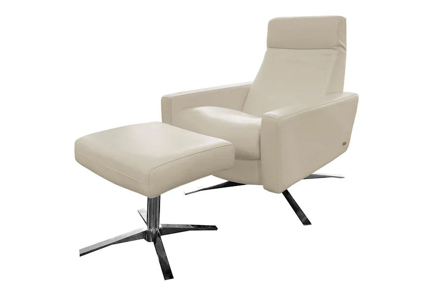 Cloud Pushback Chair and Ottoman by American Leather at HomeWorld Furniture