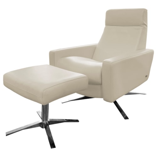 Contemporary Pushback Chair and Ottoman