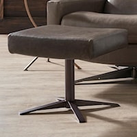 Contemporary Ottoman with Metal Base