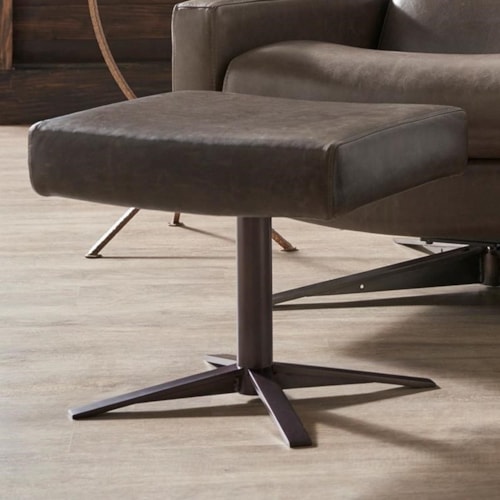 Contemporary Ottoman with Metal Base