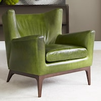 Contemporary Wing Chair with Wood Legs