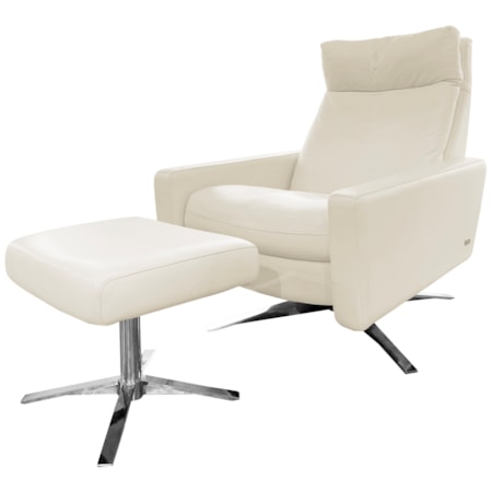 Leather Chair and Ottoman