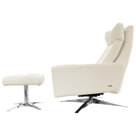 Leather Chair and Ottoman
