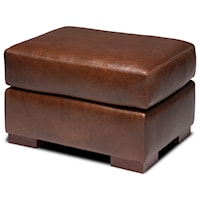 Contemporary Ottoman with Wood Feet