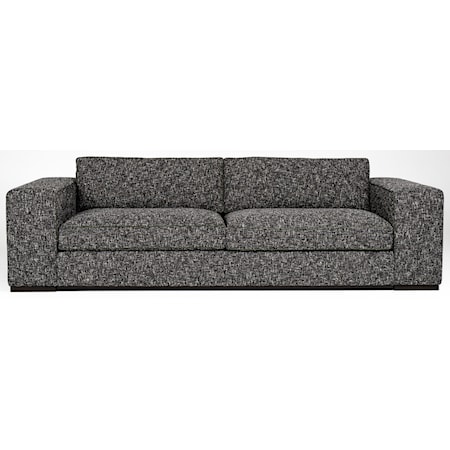 Contemporary 2-Seat Sofa with Wood Base