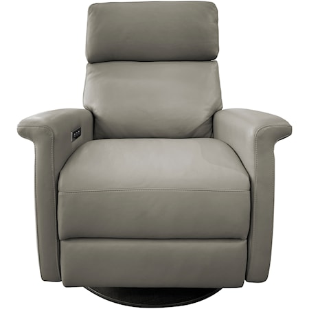 Contemporary Swivel Power Recliner with USB Port