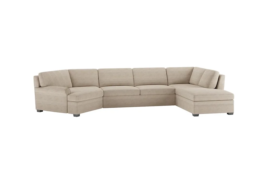 Gaines 3 Pc Sectional w/ Queen Sleeper & LAS Chaise by American Leather at Baer's Furniture