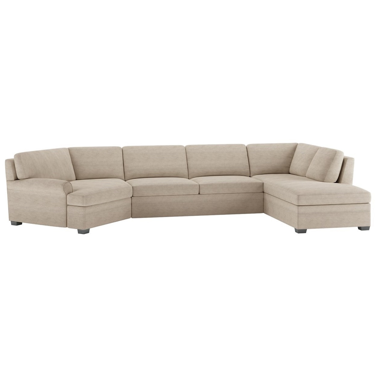 American Leather Gaines 3 Pc Sectional w/ Queen Sleeper & LAS Chaise