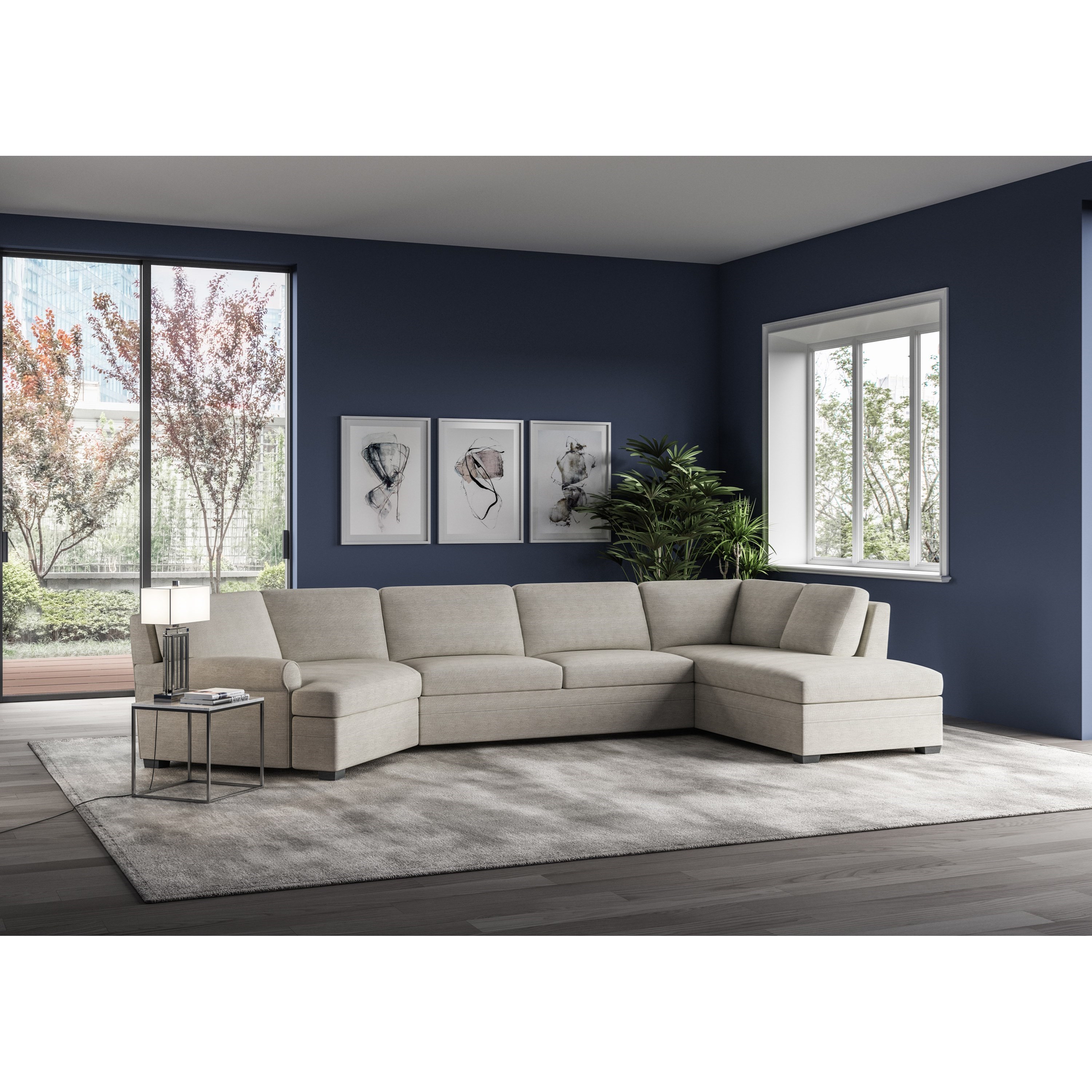 3 Pc Sectional w/ Queen Sleeper &amp; LAS Chaise