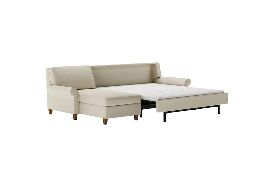 Gibbs 2 Pc Sect Sofa w/ Full Sleeper & RAS Chaise by American Leather at Saugerties Furniture Mart