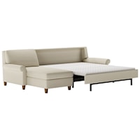 Two Piece Sectional Sofa with Full Sleeper Mattress and Right Arm Sitting Chaise