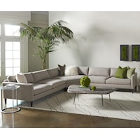 Contemporary L-Shaped Petite Track Arm Sectional