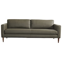 Contemporary Petite Track Arm Bench Cushion Sofa