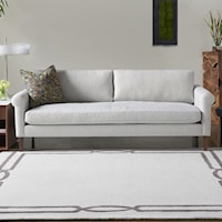 Contemporary Bench Cushion Rolled Arm Sofa