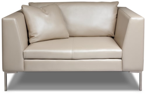 Contemporary Oversized Chair with Stainless Steel Base