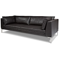 Contemporary Sofa with Stainless Steel Base