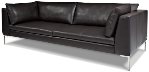 Contemporary Sofa with Stainless Steel Base