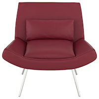 Contemporary Accent Chair with Metal Legs