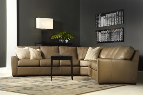 Casual Two Sofa Sectional with Corner Section
