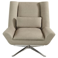 Contemporary Swivel Chair with Metal Base