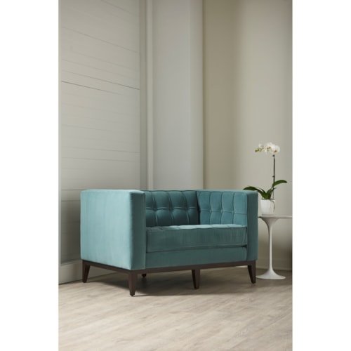 Mid-Century Modern 45" Chair with Button Tufting
