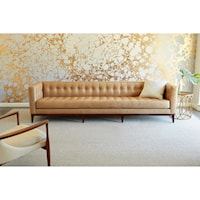 Mid-Century Modern 110" Sofa with Button Tufting