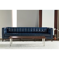 Mid-Century Modern 100" Sofa with Button Tufting