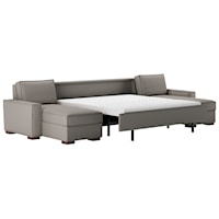 Three Piece Sectional Sofa w/ King Sleeper and Two Chaise Lounges