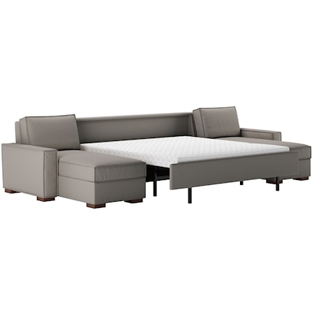 3 Pc Sectional w/ King Sleeper & 2 Chaise
