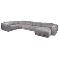 Contemporary 4-Seat Sectional Sofa with Left Arm Sitting Chaise and Adjustable Height Back Cushions